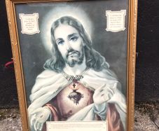 Vintage large Sacred Heart picture