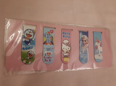 NEW Set of 5 Magnetic Bookmark Clips My Little Pony Frozen Hello Kitty
