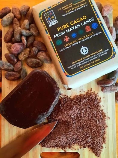 100% Ceremonial Cacao-Tierra Maya-Finest Guatemalan Blend- 227G Solid Block. Women's Collective. Holistic/Wellness Gift!