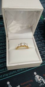 CZ trilogy ring 18CT gold