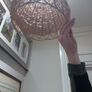 2 x Vintage Wicker Pendant Light Shades Image 4