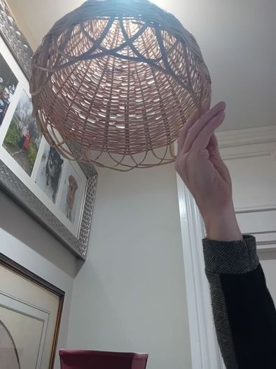 2 x Vintage Wicker Pendant Light Shades