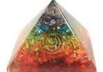 Lrg Orgonite Pyramid 70mm - Chakra Gemchips
