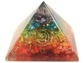 Lrg Orgonite Pyramid 70mm - Chakra Gemchips