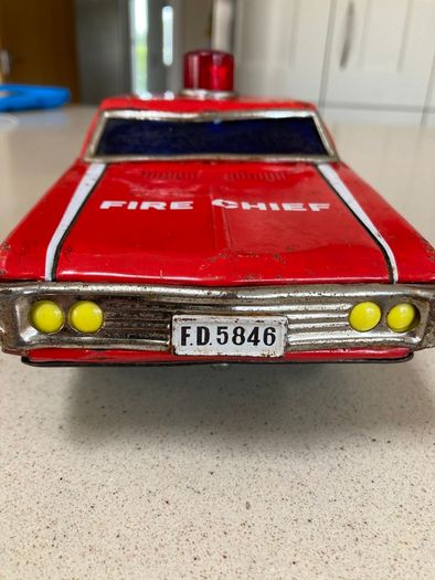 Vintage Tin Battery operated Fire Chief