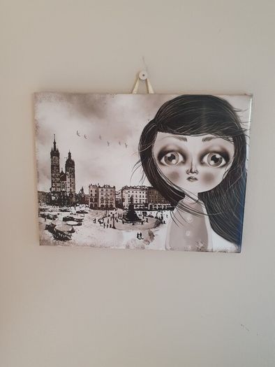Unique picture painted on tile