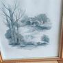 BY, F. Massa, Set Of 3 Vintage Framed watercoulored Drawings Prints Countryside Image 2