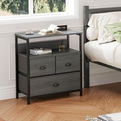 Bedside Table Cabinet with 3 Drawers for Bedroom, End Table Sofa Sid with Storage for Living Room