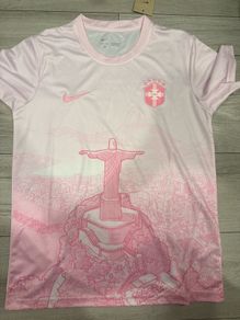 Brazil Pink city custom  Football Jersey - Men's small
