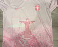 Brazil Pink city custom  Football Jersey - Men's small
