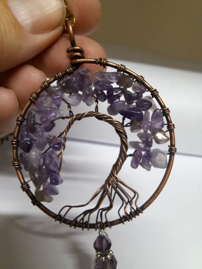 Amethyst Handmade Tree of Life Crystal Suncatcher