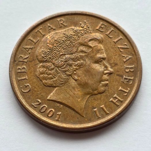Gibraltar 2 Pence 2001 KM# 774