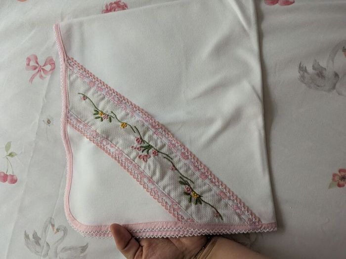 Handmade Traditional Madeira Embroidered Baby comfort  100% Cotton