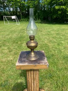 oil lamp with glass funnel