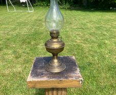oil lamp with glass funnel