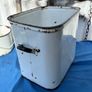 Vintage white enamel bread bin and milk can Image 10