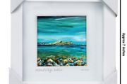 Ireland's Eye, Dublin, 4x4in framed print by artist Helen Mathews