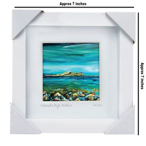 Ireland's Eye, Dublin, 4x4in framed print by artist Helen Mathews