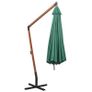 Hanging Parasol 350 cm Wooden Pole Green Image 4