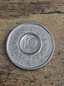 Norway 1986, 10 Kroner, Olaf V Coin - free standard postage