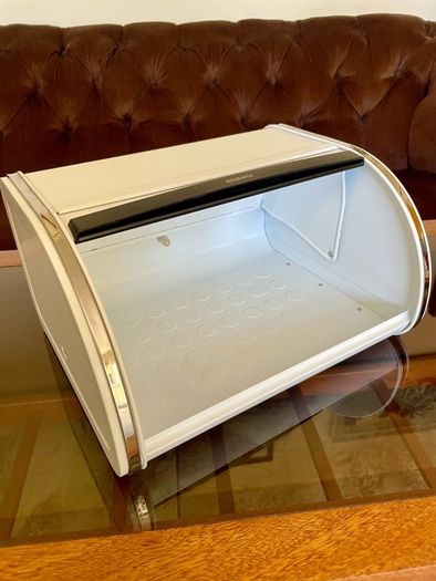 Brabantia Roll Top Bread Bin Countertop Storage Box White Mid Size