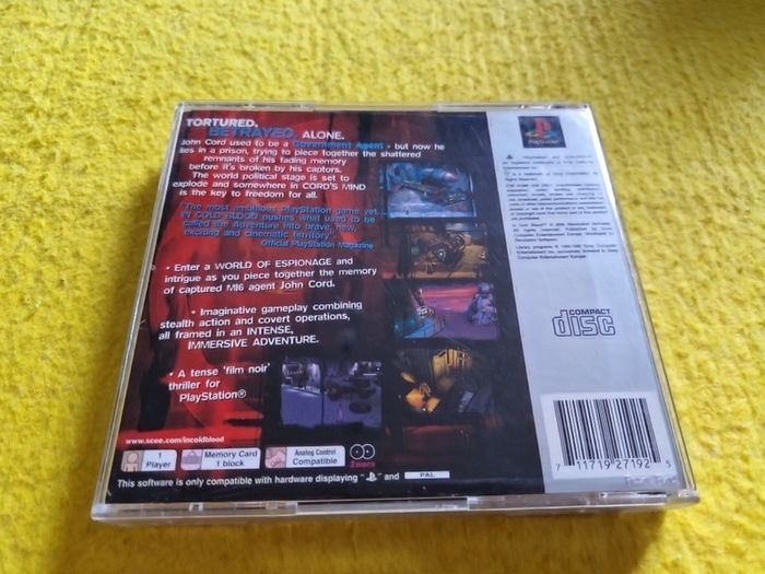 In cold blood PlayStation1 Ps1 PlayStation2 Ps2 games Original