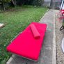 Red Single Sofa Bed / Futon Chair Image 3