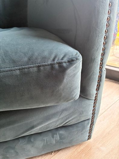 Teal Velvet Swivel Armchair