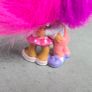 Vintage Russ Trolls Wedding 2" Tall Dancing couple pink and purple Hair  same Era as MLP G1 My Little Pony Image 3