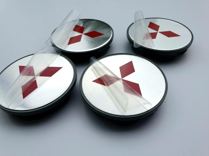 4 x wheel caps MITSUBISHI 69mm 70mm approx Alloy cap hub