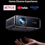 Smart 4K Projector,1200ANSI FHD 1080P Portable Projector,HDR10 Short Throw Auto Focus/Keystone WiFi6 Bluetooth 50% Zoom Home Cinema Projectors for Bedroom,Outdoor,Gifts Image 2