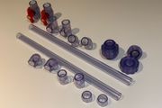 Transparent / clear U PVC T connector / fitting size 25mm