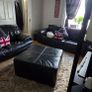 leather lounge suite and ottoman Image 2