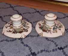 Two Paragon  Tree of Kasmir Floral China Candlestick