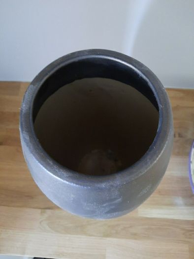 Green and bronze coloured ceramic vase