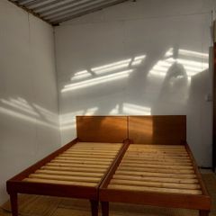 Danish mid-century modelled handmade beds