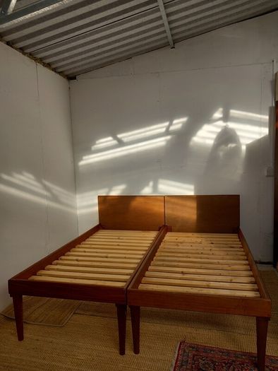 Danish mid-century modelled handmade beds