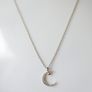 Vintage 925 Sterling Silver Moon and Star Pendant Necklace length 16" - 1,7g Image 2