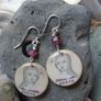 Handmade earrings,Peace earrings,Pink Tourmaline,Silver filled Image 3