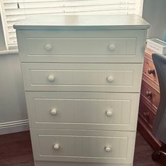 Cream Clothes Press With Drawers /good Condition