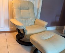 Reclining Armchair and footstool/ pouffe
