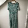 Boden Ava Jersey Midi Dress Green Pink Ditsy Floral Short Sleeve Image 2