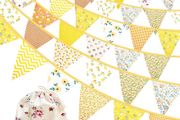 40ft Fabric Bunting, 42pcs Outdoor Bunting Banner,Floral Vintage Cotton Triangle Flag for Garden Birthday Party Outdoor Party Decoration (FREE POSTAGE)