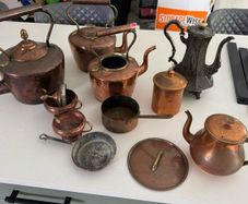 Selection Copper Antique pots