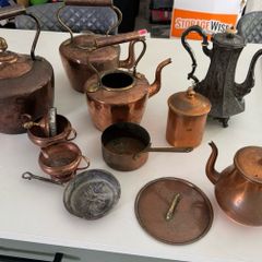 Selection Copper Antique pots