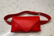 Carditosale Red Saffiano Leather Belt Bag