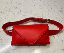 Carditosale Red Saffiano Leather Belt Bag