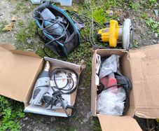 Various power tools sold as a set