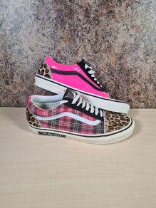 mens VANS ENGLISH INVASION SEX PISTOLS trainers runners shoes tartan pink leopard Size UK 8.5 EU 42.5 RARE