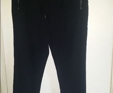 BNWT Genuine Janina black trousers with leather details size UK16 EUR44 Postage included